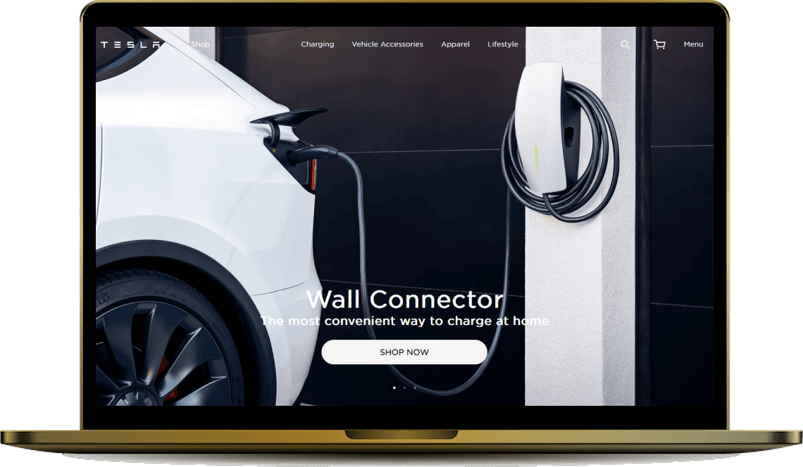 Creating a Tesla Shop Clone Desktop Image